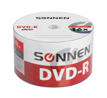Диск DVD-R SONNEN 4,7 Gb 16x Bulk (термоусадка без шпиля), КОМПЛЕКТ 50 шт., 512574