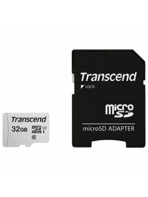 Карта памяти microSDHC 32 GB TRANSCEND UHS-I U3, 95 Мб/сек (class 10), адаптер, TS32GUSD300S-A