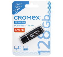 Флеш-диск 128 GB, CROMEX (КРОМЕКС) Standard USB 2.0, черный, 514161