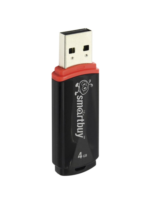 Флеш-диск 4 GB, SMARTBUY Crown, USB 2.0, черный, SB4GBCRW-K
