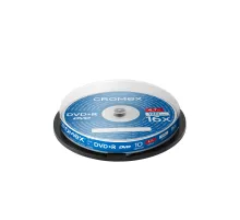 Диск DVD+R CROMEX (КРОМЕКС), 4,7 Gb, 16x, Cake Box (упаковка на шпиле), КОМПЛЕКТ 10 шт., 514307