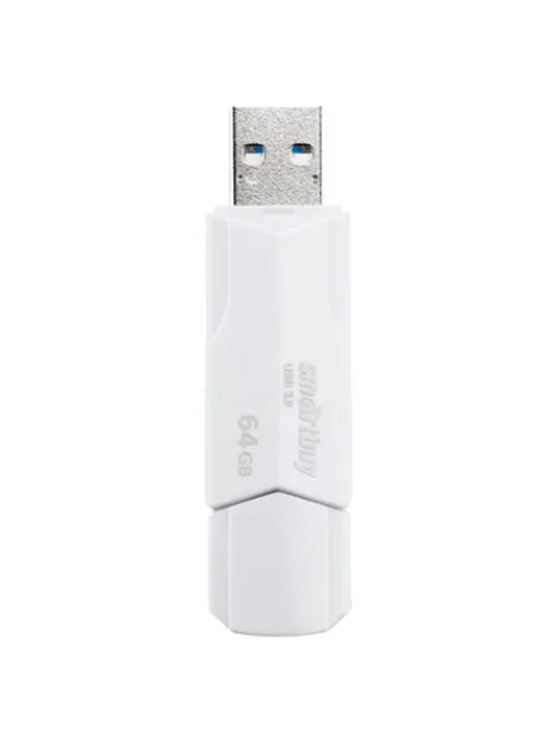 Флеш-диск 64 GB SMARTBUY Clue, USB 2.0, белый, SB64GBCLU-W
