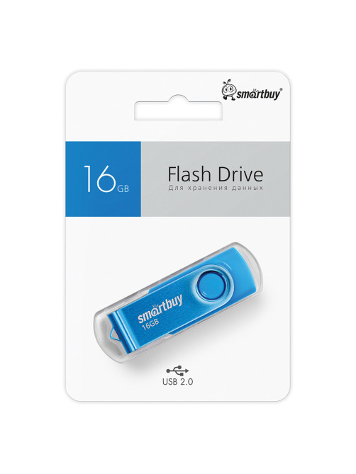 Флеш-диск 16 GB SMARTBUY Twist USB 2.0, синий, SB016GB2TWB