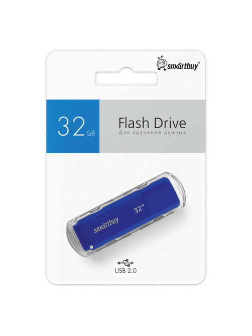 Флеш-диск 32 GB, SMARTBUY Dock, USB 2.0, синий, SB32GBDK-B