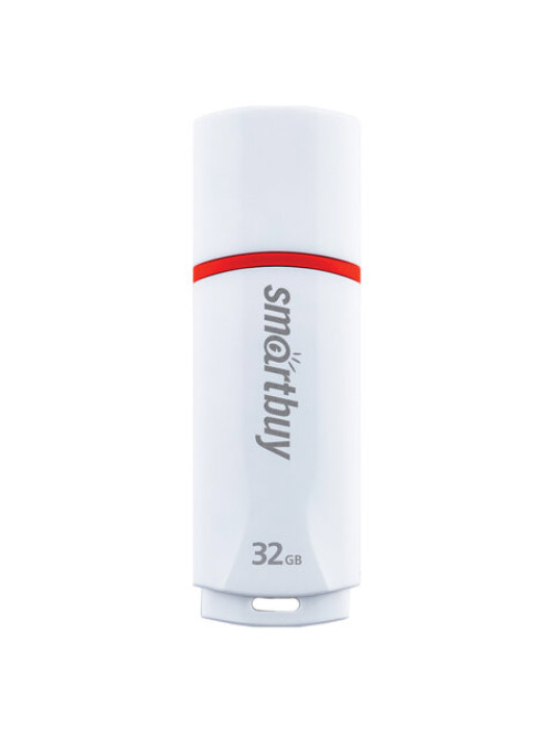 Флеш-диск 32 GB, SMARTBUY Crown, USB 2.0, белый, SB32GBCRW-W