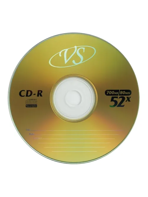 Диск CD-R VS, 700 Mb, 52х, бумажный конверт (1 штука)