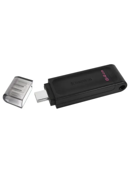 Флеш-диск 64 GB KINGSTON DataTraveler 70, разъем Type-C 3.2, черный, DT70/64GB
