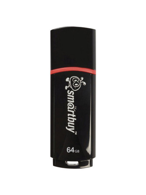 Флеш-диск 64 GB, SMARTBUY Crown, USB 2.0, черный, SB64GBCRW-K