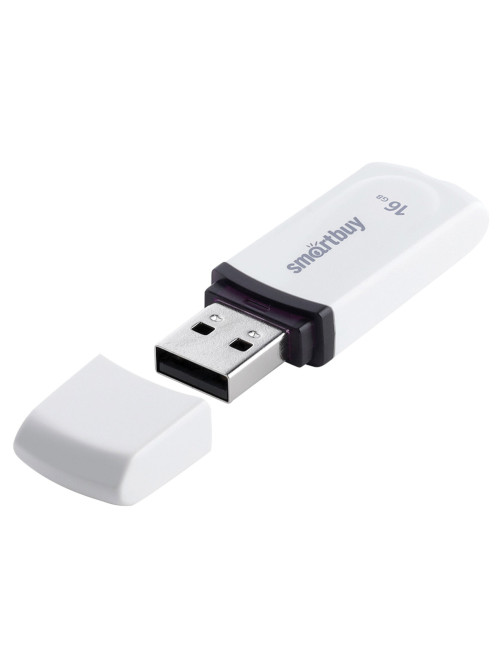 Флеш-диск 16 GB, SMARTBUY Paean, USB 2.0, белый, SB16GBPN-W