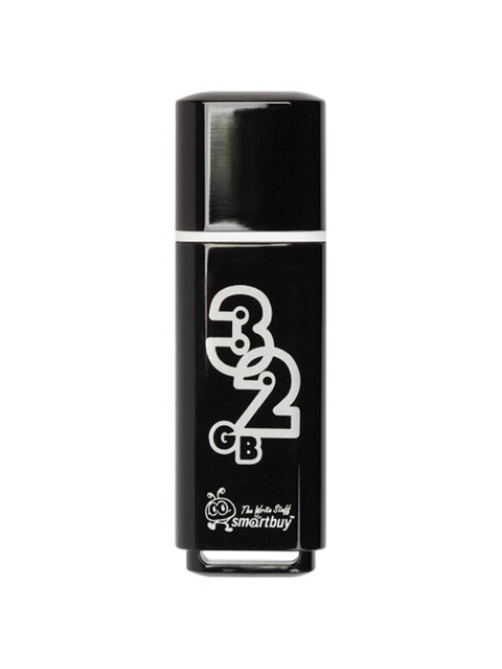 Флеш-диск 32 GB, SMARTBUY Glossy, USB 2.0, черный, SB32GBGS-K