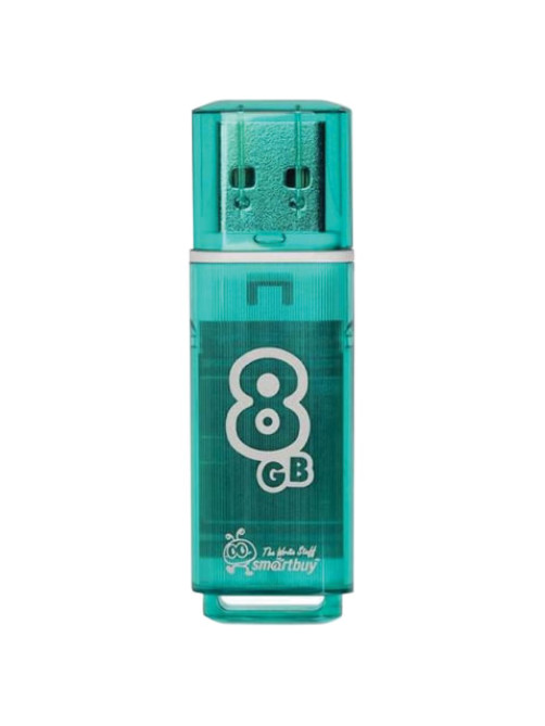 Флеш-диск 8 GB, SMARTBUY Glossy, USB 2.0, зеленый, SB8GBGS-G