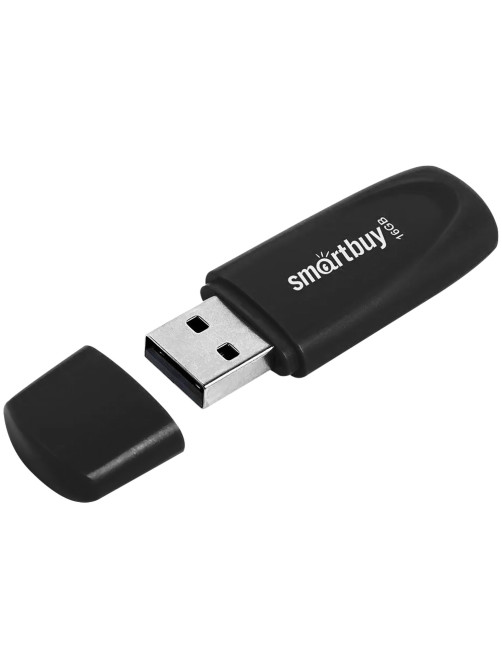 Флеш-диск 16 GB SMARTBUY Scout USB 2.0, черный, SB016GB2SCK