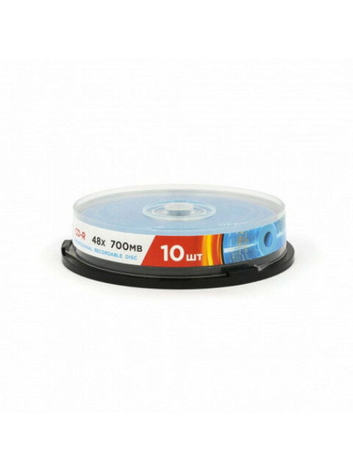 Диск CD-R MIREX, 700 Мб, 48x, Cake Box (упаковка на шпиле), КОМПЛЕКТ 10 шт., UL120051A8L