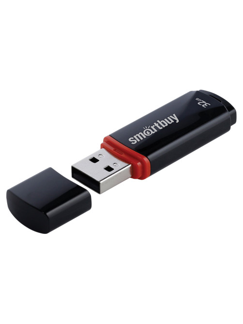 Флеш-диск 32 GB, SMARTBUY Crown, USB 2.0, черный, SB32GBCRW-K