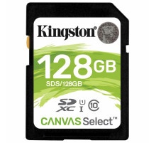 Карта памяти SDXC 128 GB KINGSTON Canvas Select Plus UHS-I U1, 100 Мб/сек (class 10), SDS2/128GB