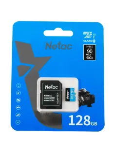 Карта памяти microSDXC 128 ГБ, NETAC P500 Standard, UHS-I U3, 128 Мб/с, (class 10), NT02P500PRO-128G-S