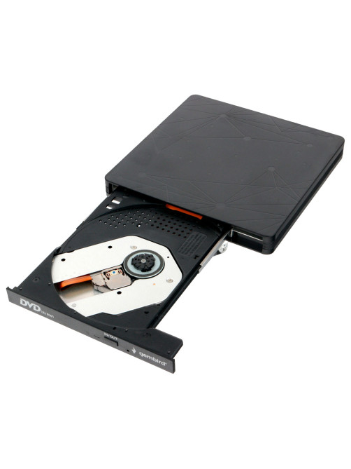 Внешний оптический привод CD/DVD GEMBIRD USB 3.0, пластик, черный, DVD-USB-03