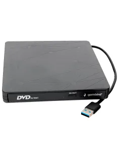 Внешний оптический привод CD/DVD GEMBIRD USB 3.0, пластик, черный, DVD-USB-03