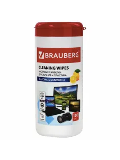 Салфетки для экранов всех типов и пластика BRAUBERG с ароматом 