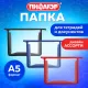 Папка для тетрадей ПИФАГОР А5, пластик, молния сверху, прозрачная, АССОРТИ, 274472