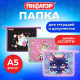 Папка для тетрадей ПИФАГОР А5, 1 отделение, пластик, на молнии, АССОРТИ для девочек, 274522