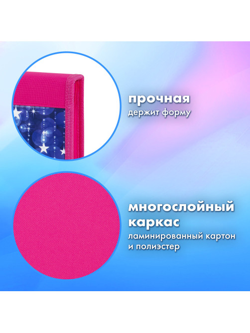 Папка на молнии BRAUBERG А4 с ручкой, с органайзером, 1 отделение, 