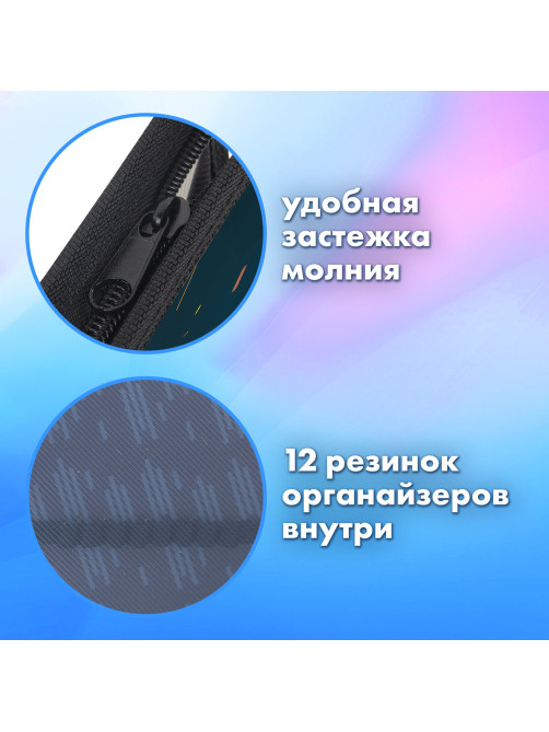 Папка для труда на молнии BRAUBERG А4, 2 отделения, органайзер, 