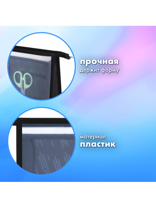 Папка для труда на молнии BRAUBERG А4, 2 отделения, органайзер, 