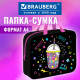 Папка на молнии с ручками BRAUBERG А4, 1 отделение, полиэстер, 80 мм, 