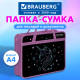 Папка на молнии с ручками BRAUBERG А4, 1 отделение, пластик, 80 мм, 
