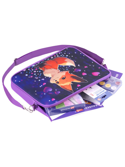 Папка на молнии с ручками BRAUBERG KIDS А4, 1 отделение, регулируемый плечевой ремень, 60 мм, 