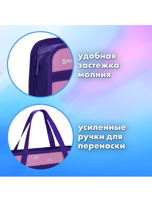 Папка на молнии с ручками BRAUBERG А4, 1 отделение, пластик, 80 мм, 