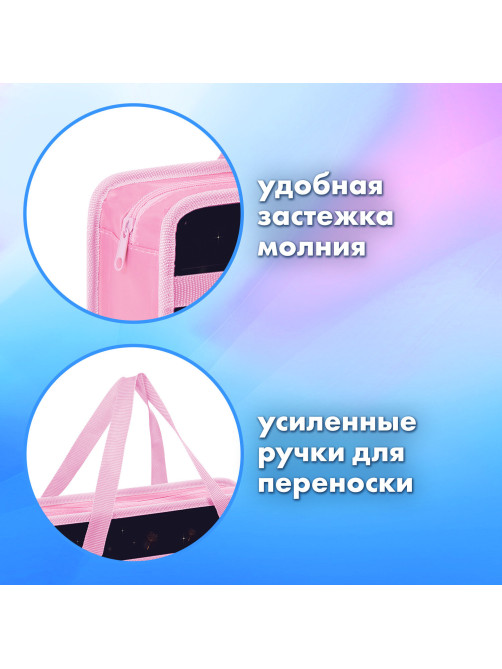 Папка на молнии с ручками BRAUBERG А4, 1 отделение, пластик, 80 мм, 
