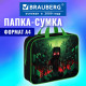 Папка на молнии с ручками BRAUBERG А4, 1 отделение, полиэстер, 80 мм, 