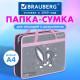 Папка на молнии с ручками BRAUBERG А4, 1 отделение, пластик, 80 мм, 