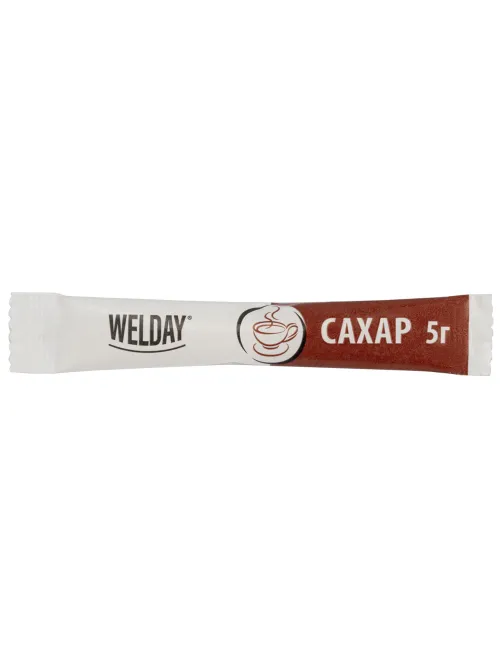 Сахар порционный OFFICE-BOX WELDAY (ВЭЛДЭЙ) в стиках по 5 г, 200 штук, 1 кг, 624095