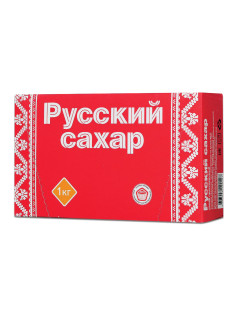 Сахар-рафинад РУССКИЙ 1 кг (180 кусочков, размер 15х16х21 мм)