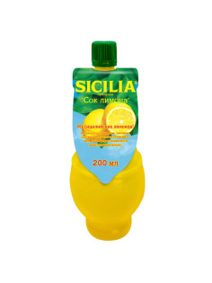 Лимонный сок натуральный SICILIA 0,2 л, жаи007
