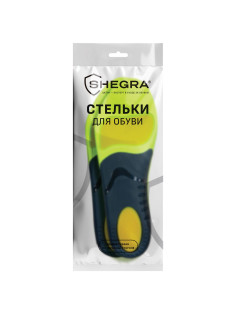 Стельки для кроссовок СПОРТИВНЫЕ КАРКАСНЫЕ, материал PU PRO SPORT, размер RU 40-41 / EU 41-42, с линиями выреза, SHEGRA (ШЕГРА), 700767