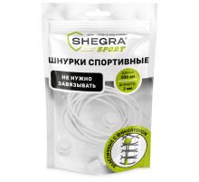 Шнурки круглые спортивные с фиксатором, 100 см, цвет БЕЛЫЙ, SHEGRA (ШЕГРА), 701720