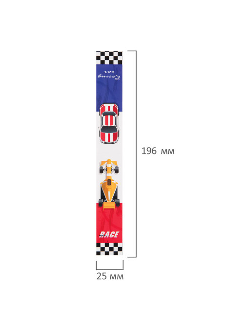 Закладки для книг с магнитом RACE CARS, набор 6 шт., блестки, 25x196 мм, ЮНЛАНДИЯ, 113446