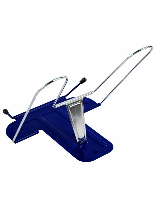 Подставка для книг и учебников BRAUBERG LINE+, металлическая, синяя, европодвес, 238071