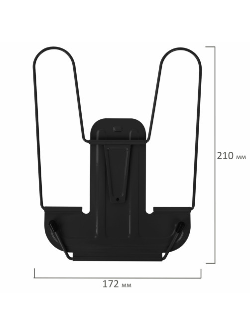 Подставка для книг и учебников BRAUBERG LINE+, металлическая, черная, европодвес, 238214