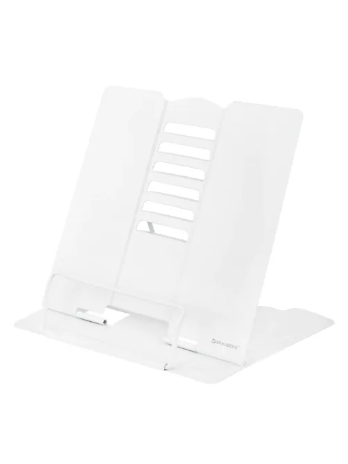 Подставка для книг и учебников большая BRAUBERG, White, регулируемый угол наклона, металлическая, 238056