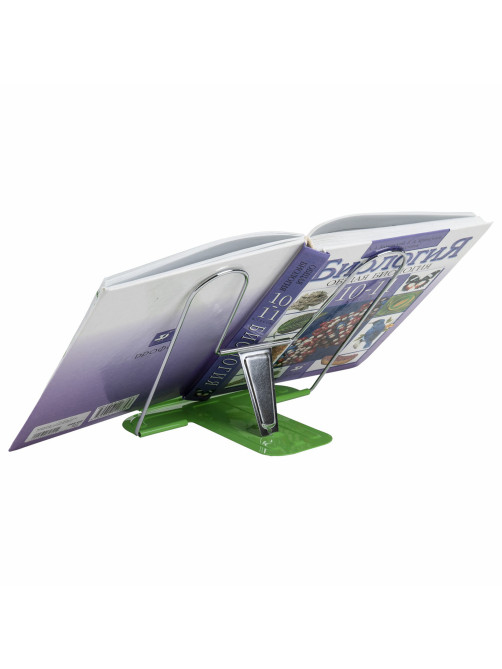 Подставка для книг и учебников BRAUBERG LINE+, металлическая, зеленая, европодвес, 238072