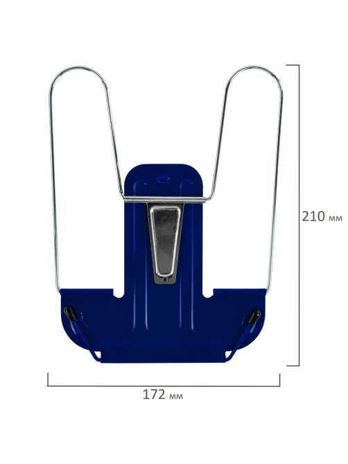 Подставка для книг и учебников BRAUBERG LINE+, металлическая, синяя, европодвес, 238071