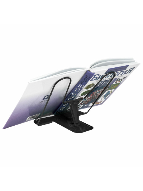 Подставка для книг и учебников BRAUBERG LINE+, металлическая, черная, европодвес, 238214