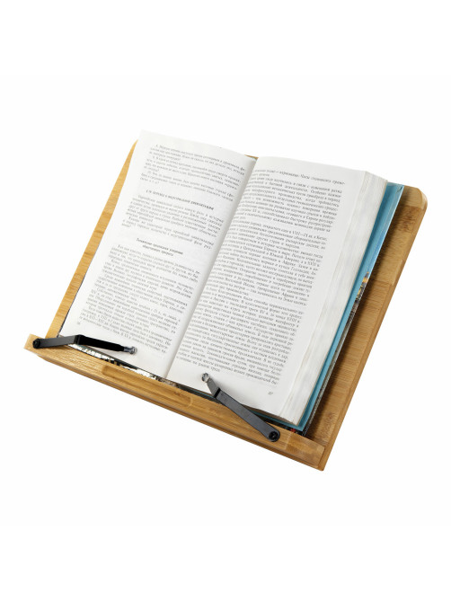 Подставка для книг и планшетов большая бамбуковая BRAUBERG, 34х24 см, регулируемый наклон, 237896