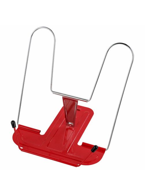 Подставка для книг и учебников BRAUBERG LINE+, металлическая, красная, европодвес, 238070