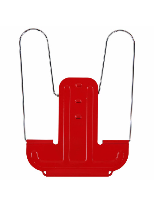 Подставка для книг и учебников BRAUBERG LINE+, металлическая, красная, европодвес, 238070